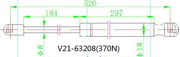 Амортизатор багажника JETT  V21-63208