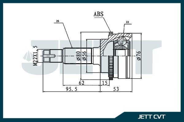ШРУС внешний  JETT V41-9174 ABS