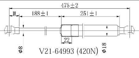 Амортизатор багажника JETT  V21-64993