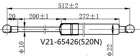 Амортизатор багажника JETT  V21-65426