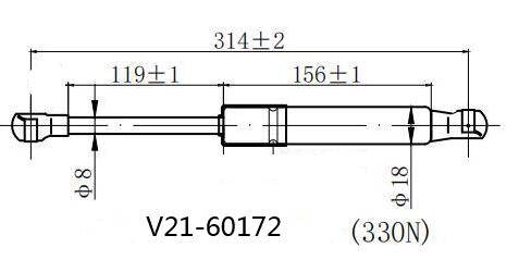 Амортизатор капота JETT  V21-60172