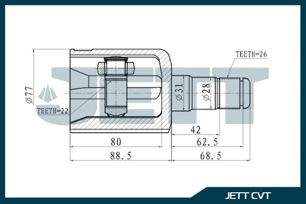 ШРУС внутренний  JETT V40-1039