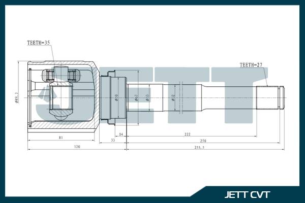 ШРУС внутренний  JETT V40-1083