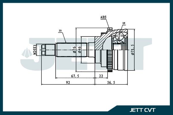 ШРУС внешний  JETT V42-2021 ABS