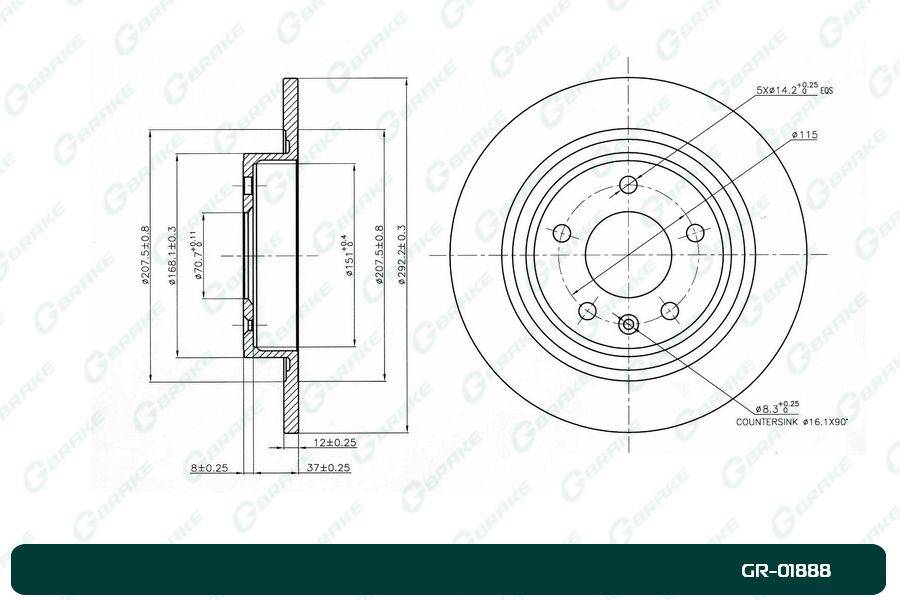 Диск тормозной G-brake  GR-01888