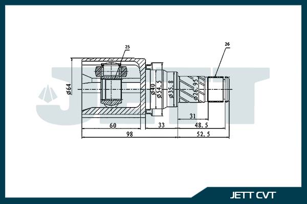 ШРУС внутренний  JETT V40-1221