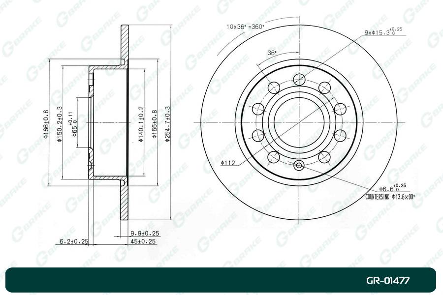 Диск тормозной G-brake  GR-01477