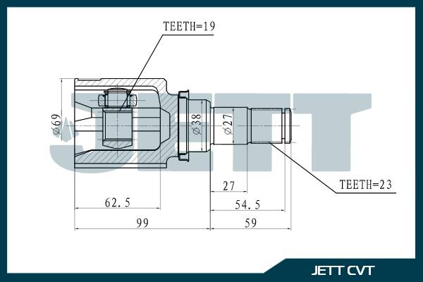 ШРУС внутренний  JETT V40-9063