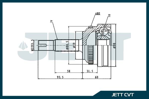 ШРУС внешний  JETT V42-5004 ABS