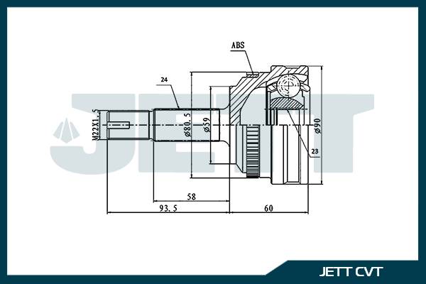 ШРУС внешний  JETT V42-5005 ABS