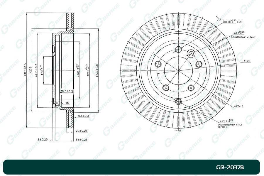 Диск тормозной G-brake  GR-20378