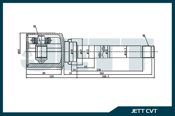 ШРУС внутренний  JETT V40-1550