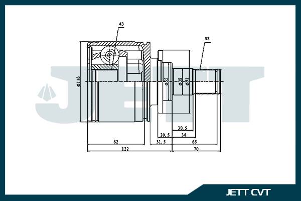 ШРУС внутренний  JETT V40-2430