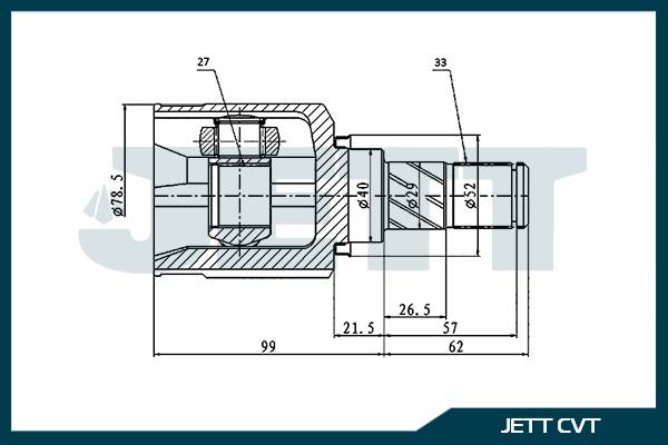 ШРУС внутренний  JETT V40-0007