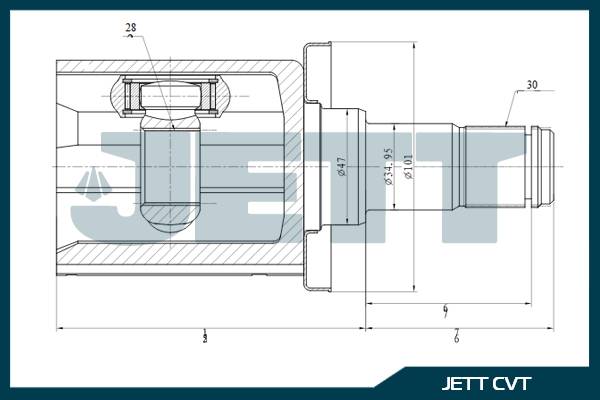 ШРУС внутренний  JETT V40-9238