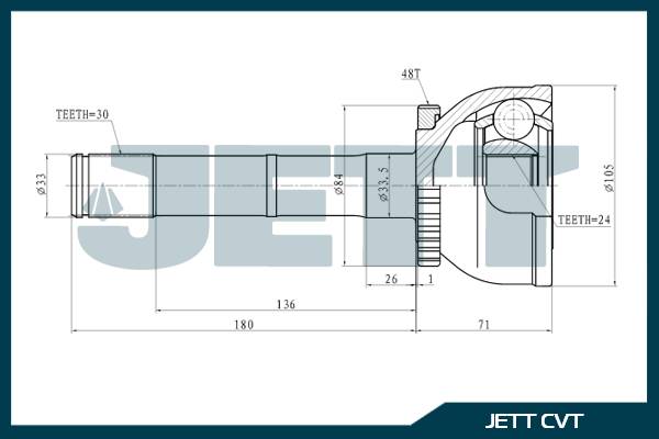 ШРУС внешний  JETT V41-0001 ABS