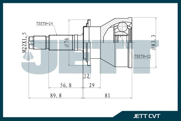 ШРУС внешний  JETT V41-0006