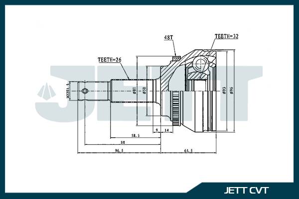 ШРУС внешний  JETT V42-9005 ABS (32 шлица)