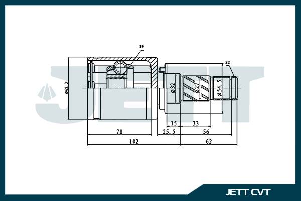 ШРУС внутренний  JETT V40-2768