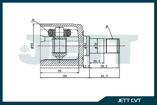 ШРУС внутренний  JETT V40-3101