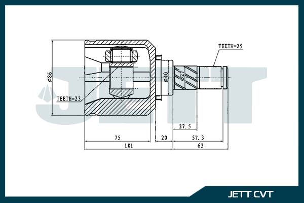 ШРУС внутренний  JETT V40-1002