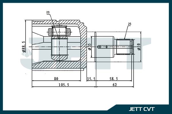 ШРУС внутренний  JETT V40-1006