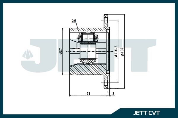 ШРУС внутренний  JETT V40-1017