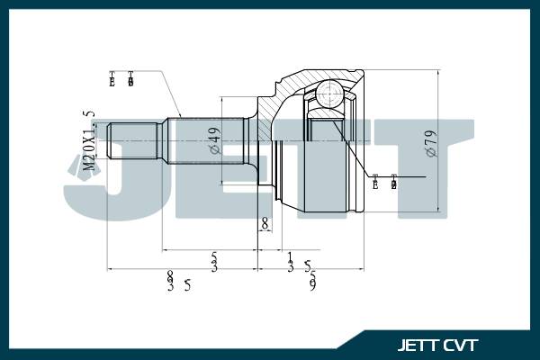 ШРУС внешний  JETT V41-0178