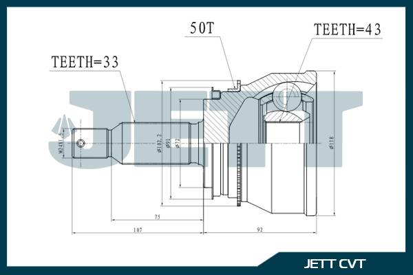 ШРУС внешний  JETT V41-1048 ABS