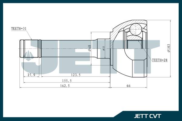 ШРУС внешний  JETT V41-1053