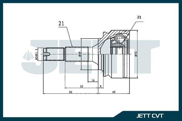 ШРУС внешний  JETT V43-0211
