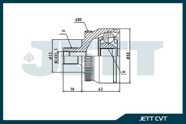 ШРУС внешний  JETT V43-1012 ABS