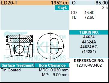 Поршень двигателя TEIKIN 44624 STD (4шт/упак)