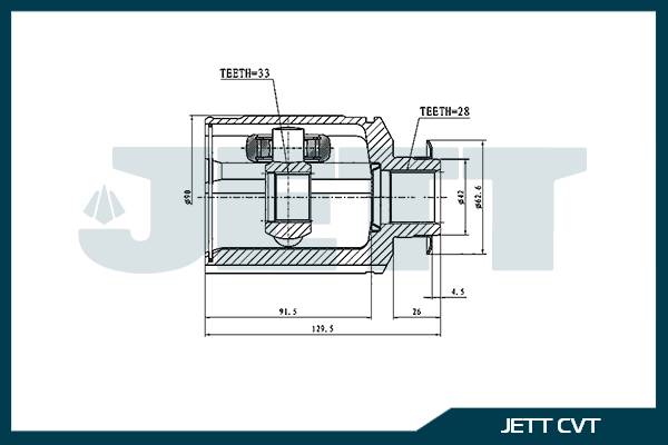 ШРУС внутренний  JETT V40-4139