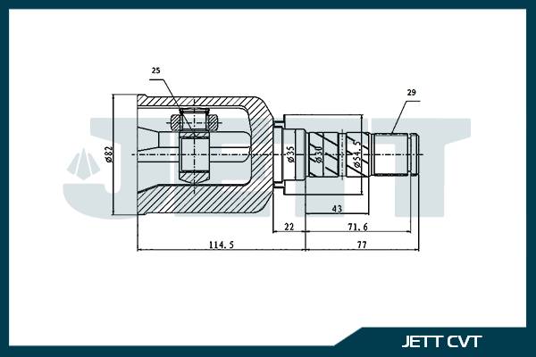ШРУС внутренний  JETT V40-6025