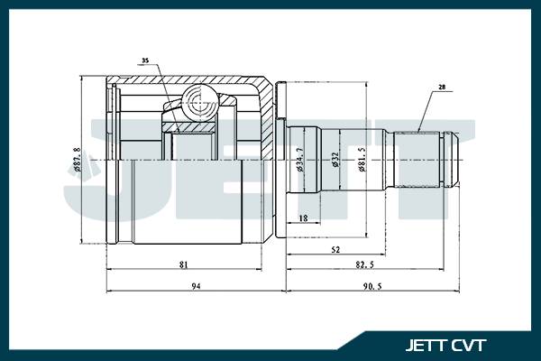 ШРУС внутренний  JETT V40-9086