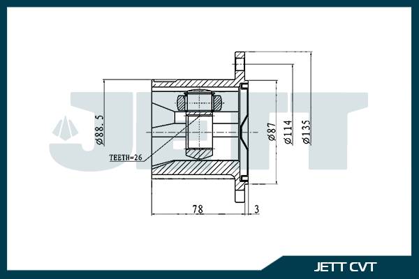 ШРУС внутренний  JETT V40-1068