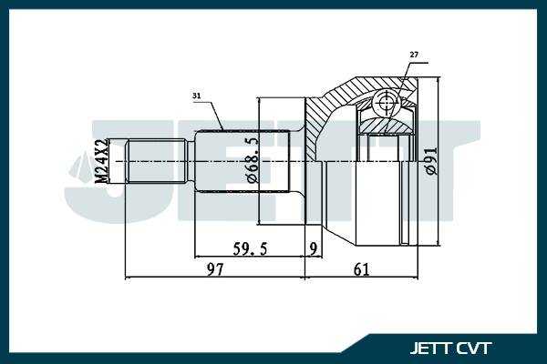 ШРУС внешний  JETT V43-1975