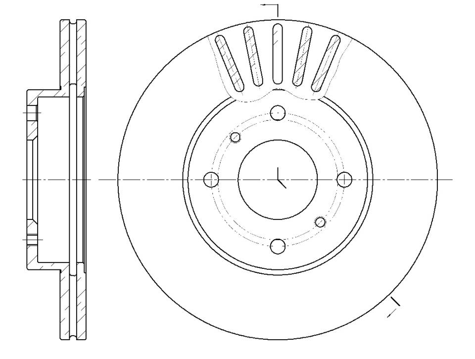 Диск тормозной вентилируемый G-brake  GR-02133