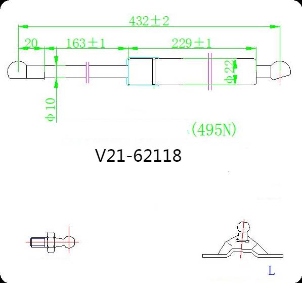Амортизатор багажника JETT  V21-62118