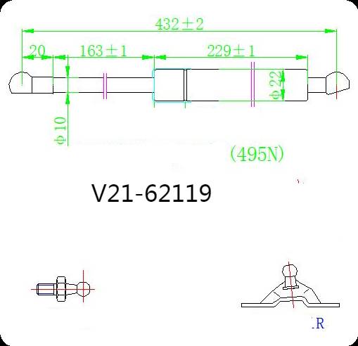 Амортизатор багажника JETT  V21-62119