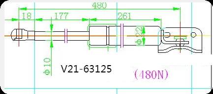 Амортизатор багажника JETT  V21-63125