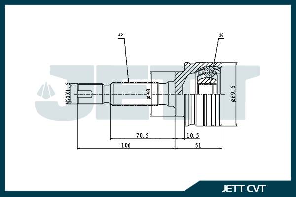 ШРУС внешний  JETT V41-1538