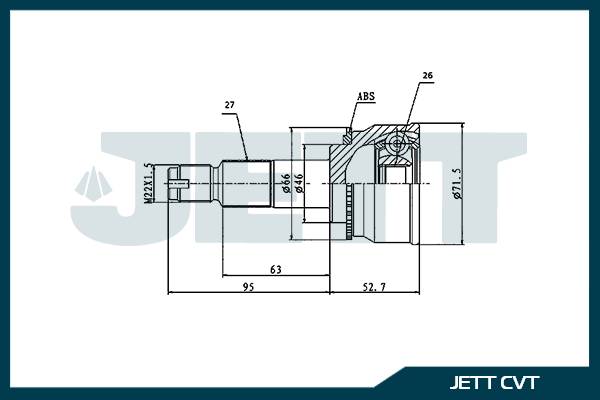 ШРУС внешний  JETT V41-1680 ABS
