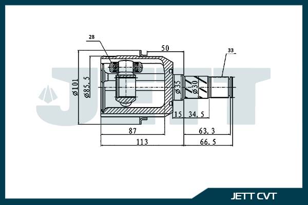 ШРУС внутренний  JETT V40-2832