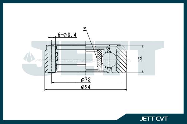 ШРУС внутренний  JETT V40-3008