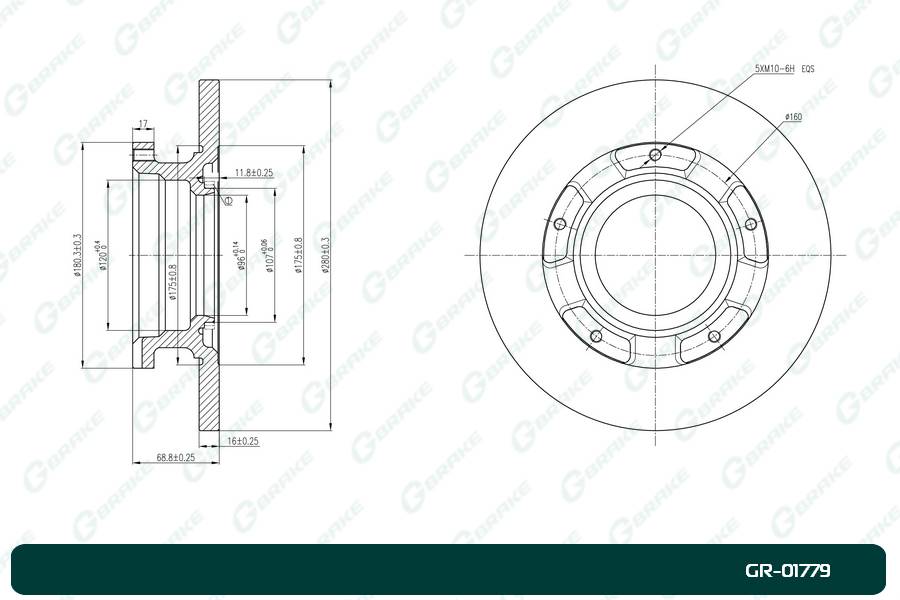 Диск тормозной G-brake  GR-01779
