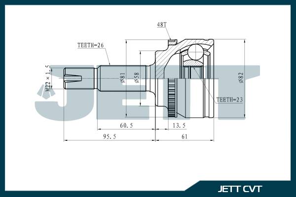 ШРУС внешний  JETT V41-9037 ABS