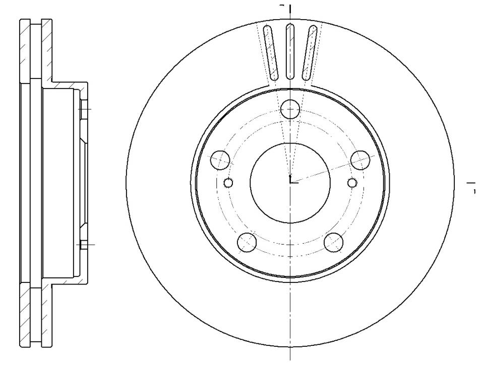 Диск тормозной вентилируемый G-brake  GR-02081